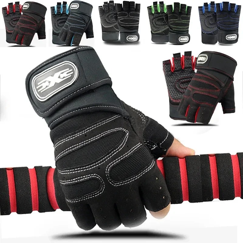 Workout Glove Gym - 남녀공용 손가락 없는 운동 장갑, 긴