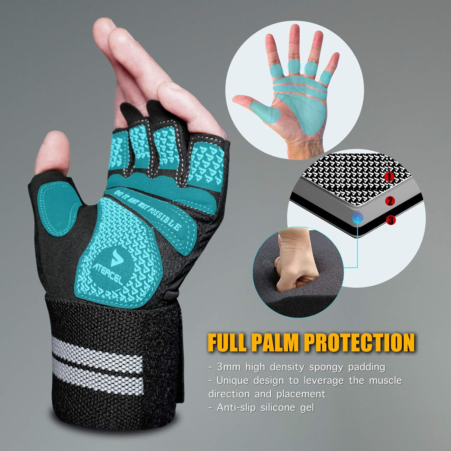 아테르셀 웨이트 리프팅 글러브 통기성 운동 장갑 손목  - Workout Glove Gym 리뷰 및 가격