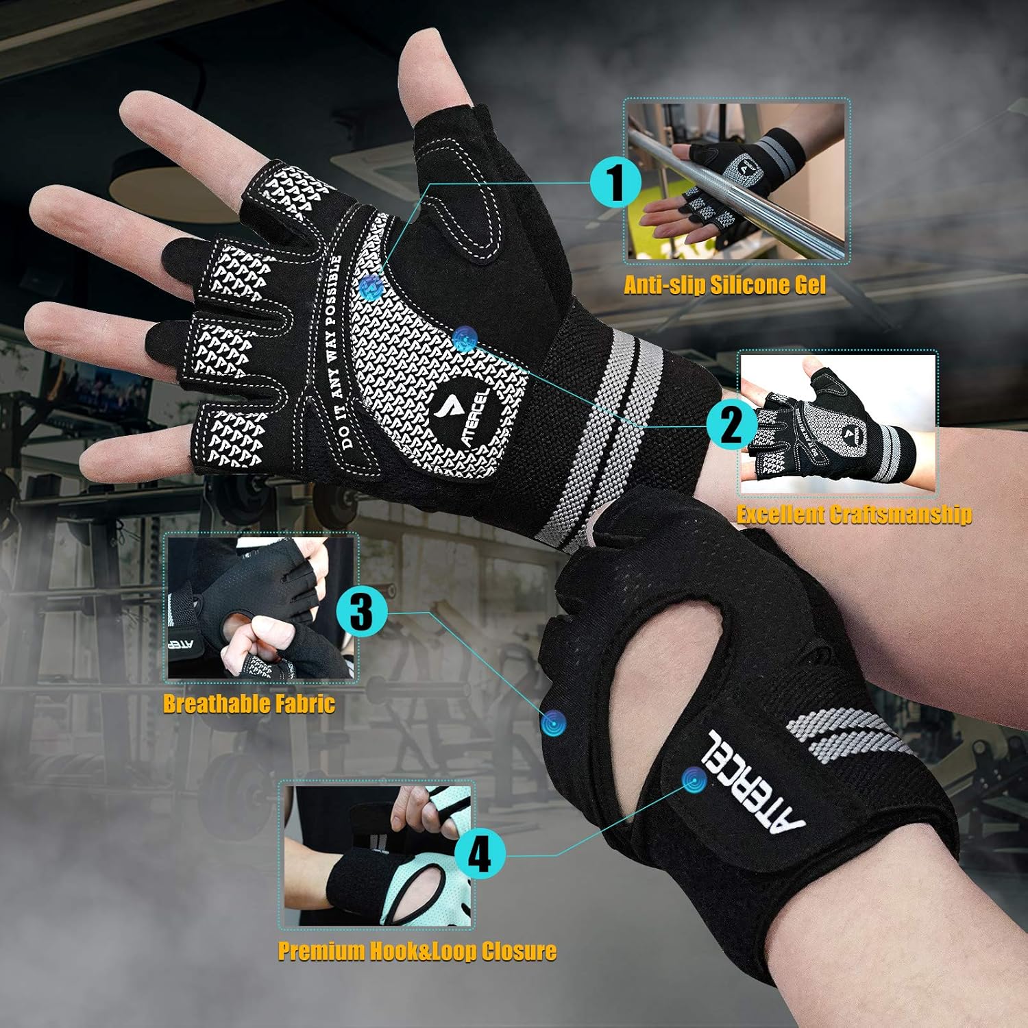 아테르셀 웨이트 리프팅 글러브 통기성 운동 장갑 손목  - Workout Glove Gym 리뷰 및 가격