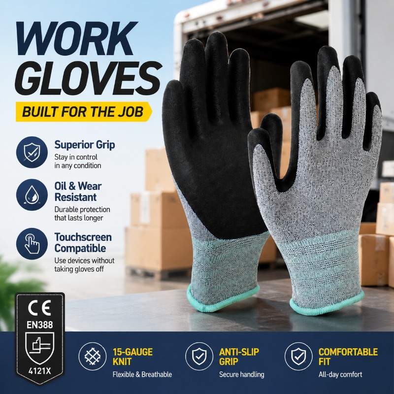 15게이지 폴리에스터 니트릴 코팅 작업용 장갑, 기름  - Nitrile Mechanic Glove 리뷰 및 가격